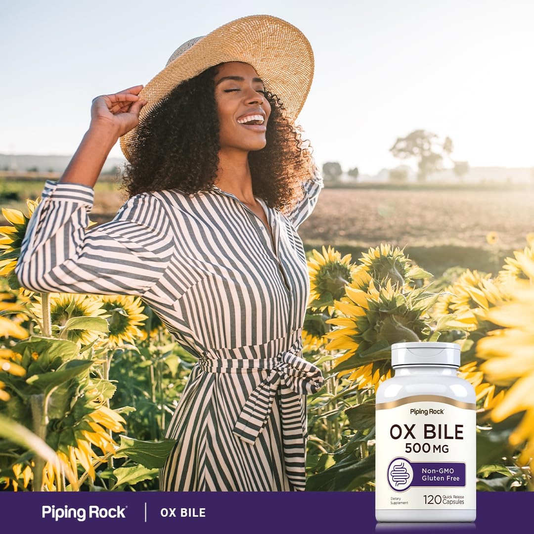 Piping Rock Ox Bile Supplement 500mg | 120 Capsules | 120 Count (Pack of 1)