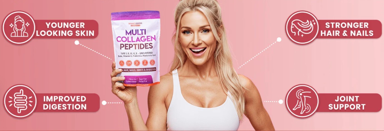 Skinny Coffee Multi Collagen Peptides 16oz Unflavored Exp 11/05/2026