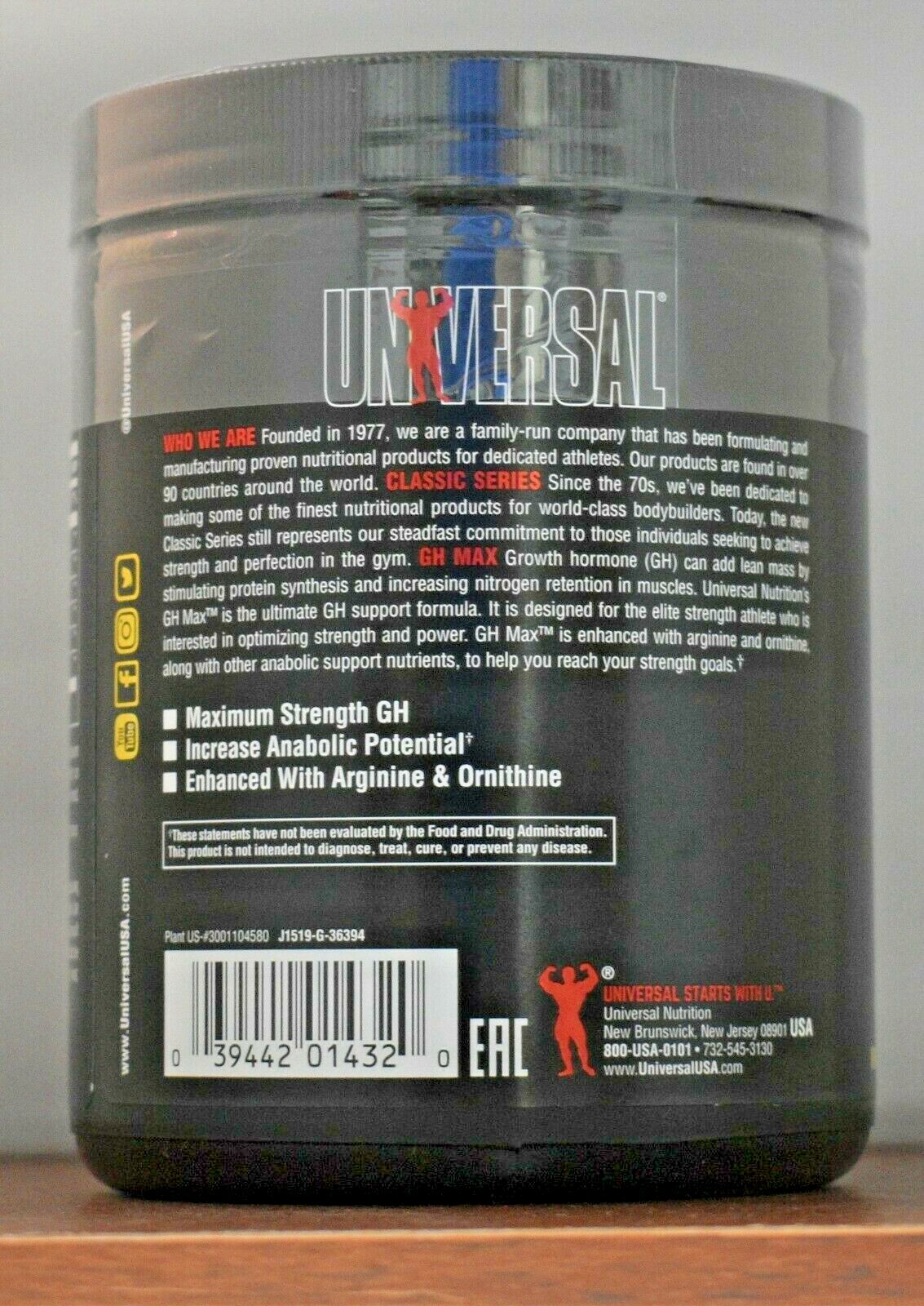 Universal Nutrition GH Max Superior GH Optimization 180 Tablets