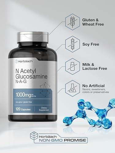 N-Acetyl Glucosamine 1000mg | 120 Capsules | Non-GMO, Gluten Free | N-A-G Suppl.