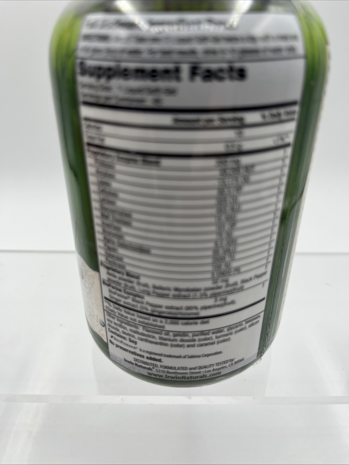 Irwin Naturals Anti-Gas Digestive Enzymes, 45 Liquid Soft-Gels Jan/2027, SEALED