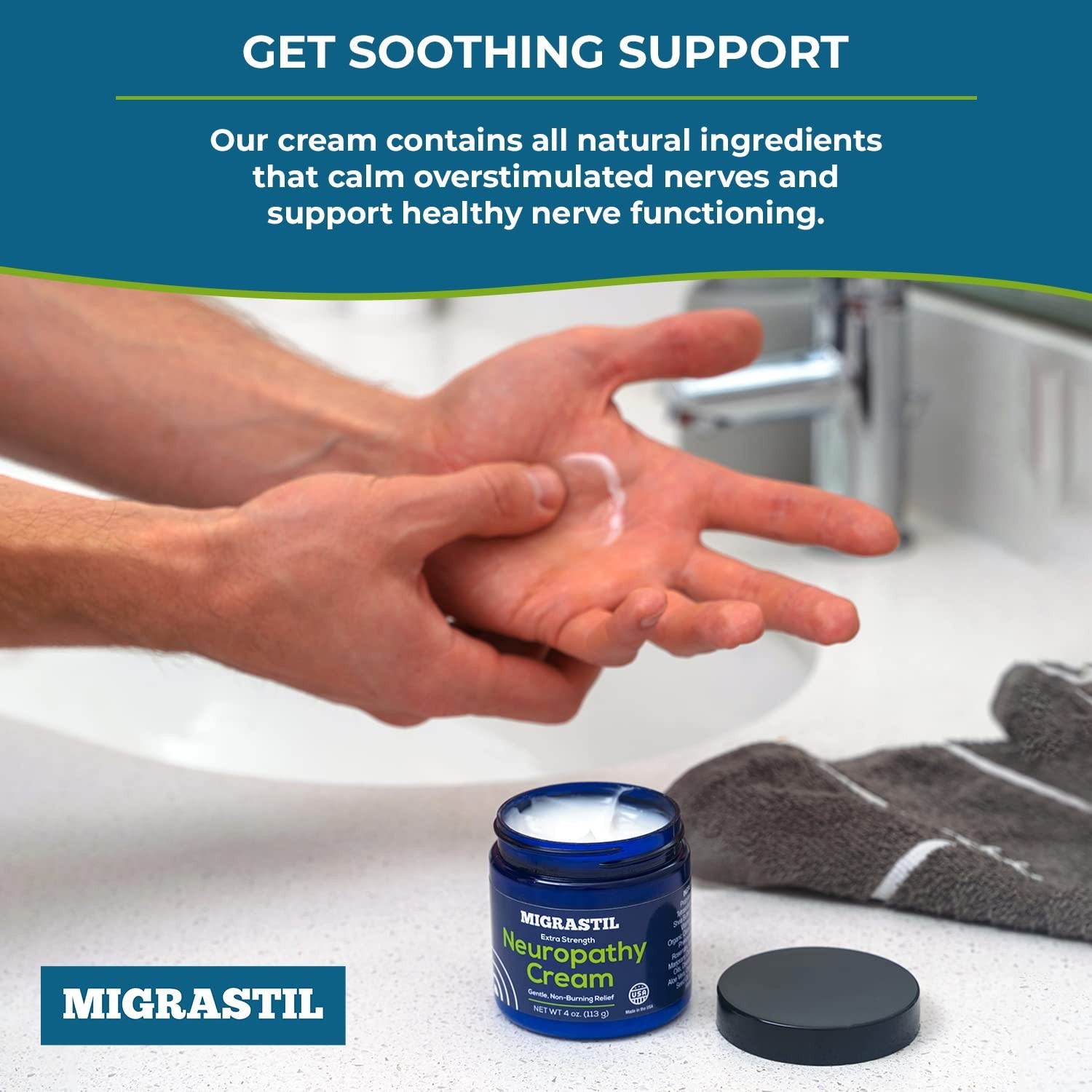 Migrastil Neuropathy Cream Extra Strength Gentle, Non-Burning Relief