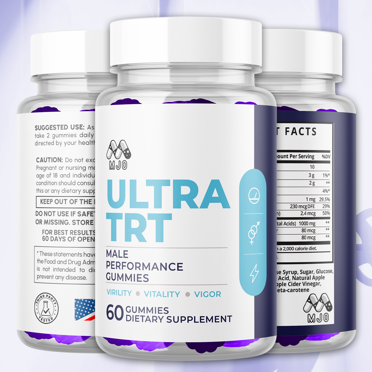 (1 Pack) Ultra TRT Male Gummys Advanced Male Health Support UltraTRT 60 Gummies