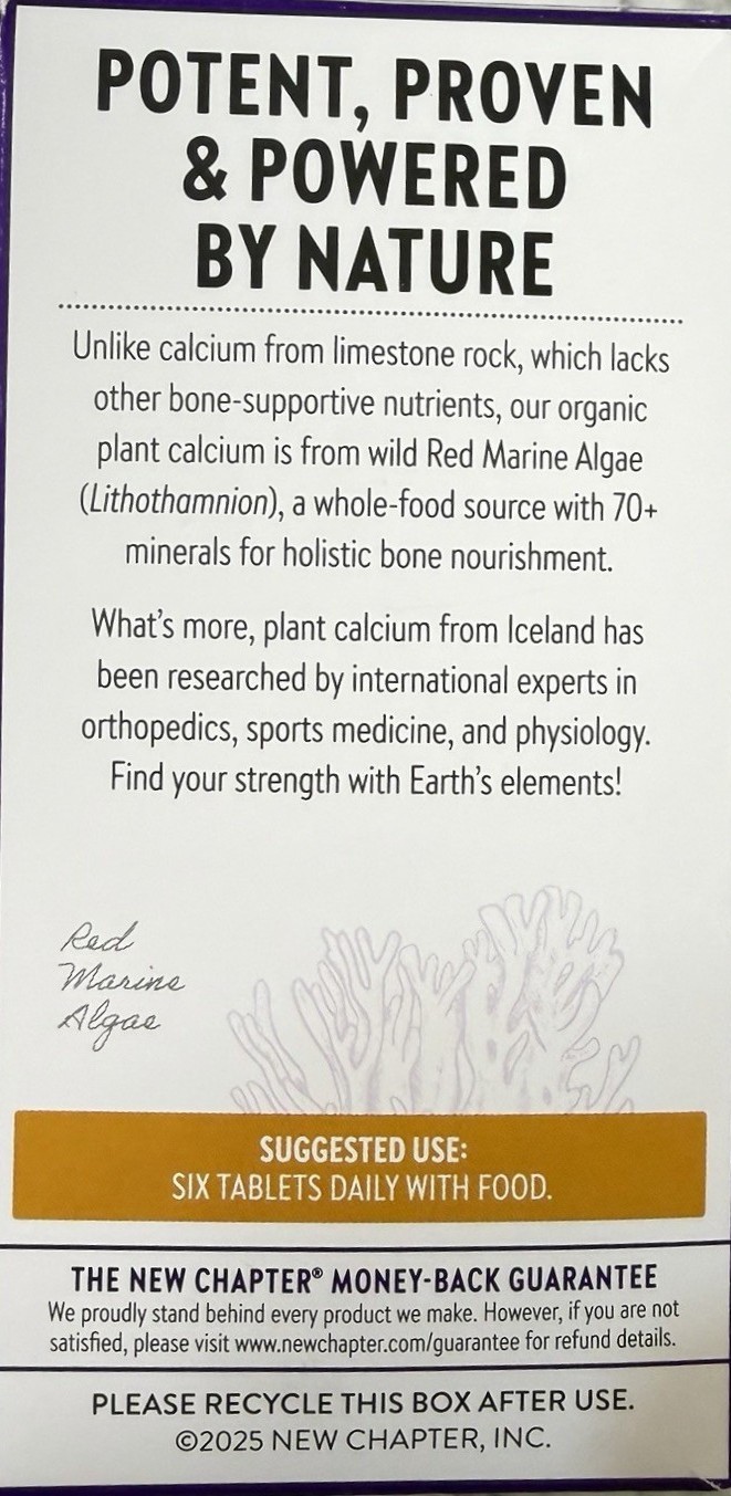 New Chapter Plant Calcium Bone Strength Supplement – 240 Tablets 03/2027