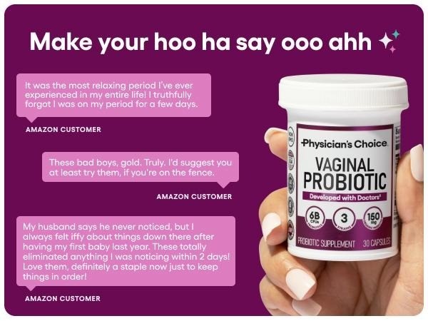 Vaginal Probiotic for Women pH Balance Odor Control Cranberry Prebiotics Feminin