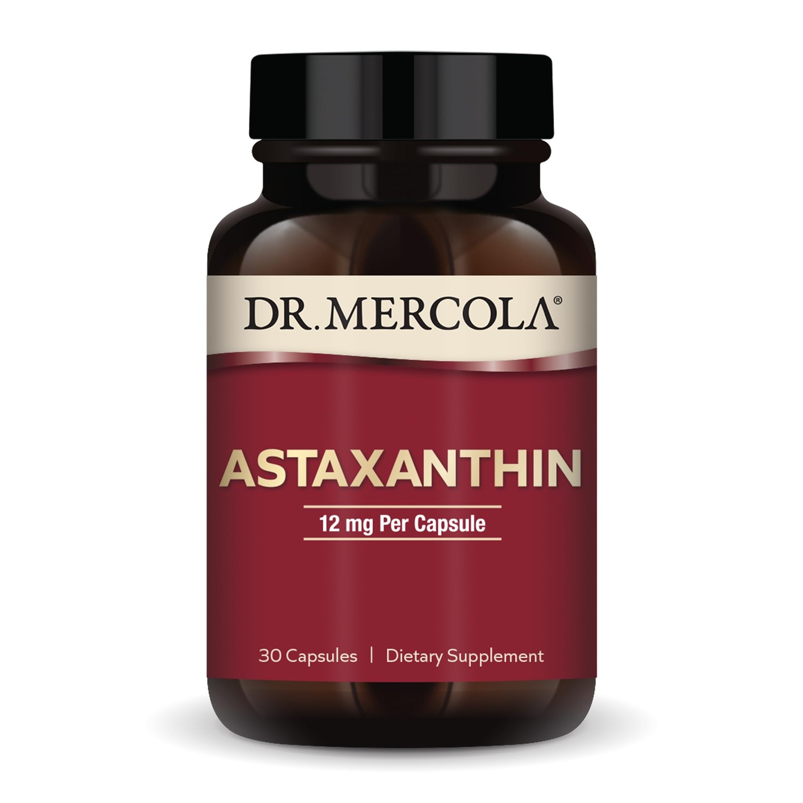 Dr. Mercola Organic Astaxanthin – 12 mg 30 Count (Pack of 1), Tan