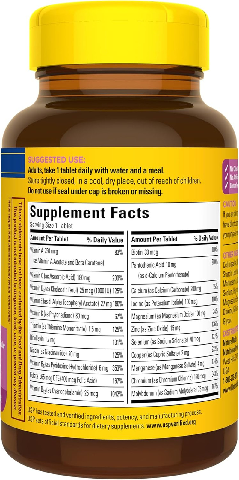 Nature Made Multivitamin for Women 50+ No Iron Daily Support 90 Tablets NEW