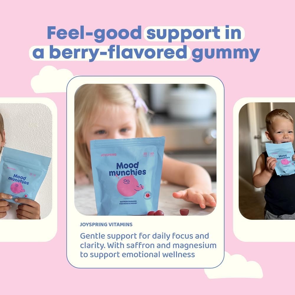JoySpring 1 Mood Munchies Saffron Gummies for Kids | Saffron Extract Supplement
