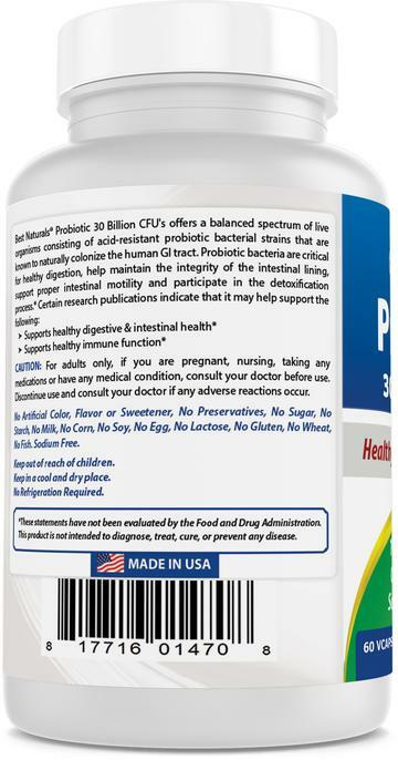 Best Naturals Probiotic 10 30 Billion 60 Vcaps