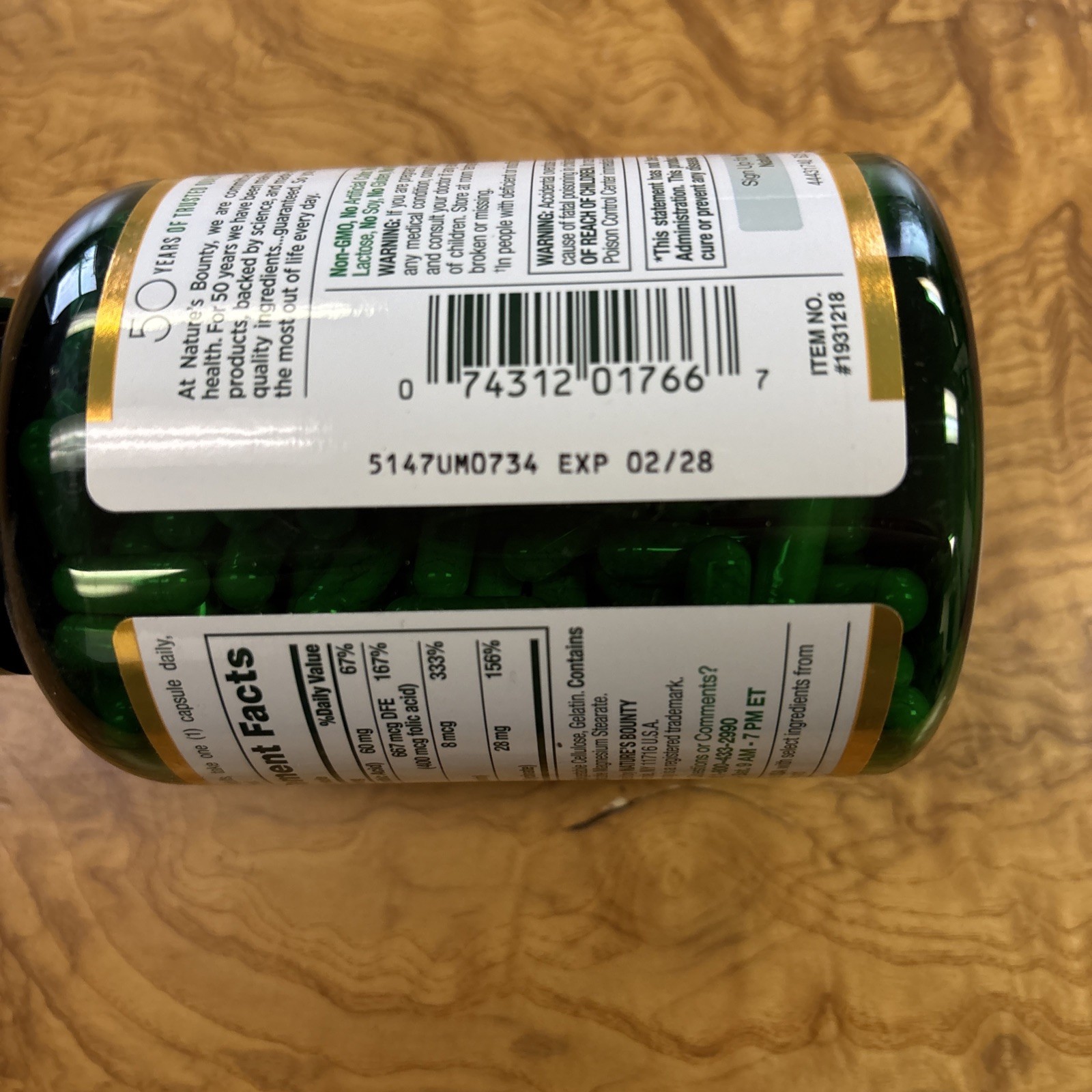 Nature’s Bounty Iron Glycinate 300 Count EXP 2/2028- New