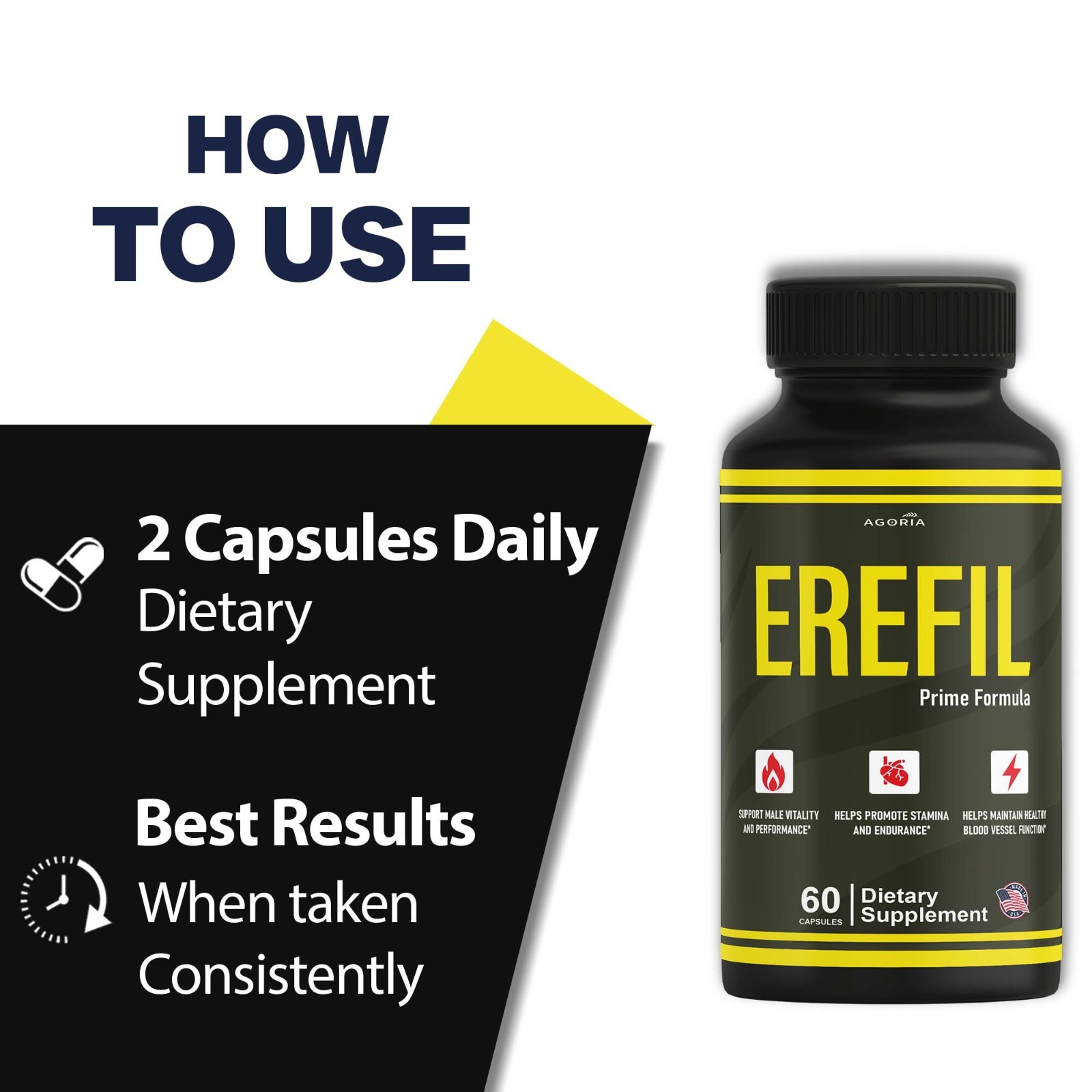 (1 Pack) Erefil Advanced Male Health Support Vitamin Supplement Ere Fil Capsules