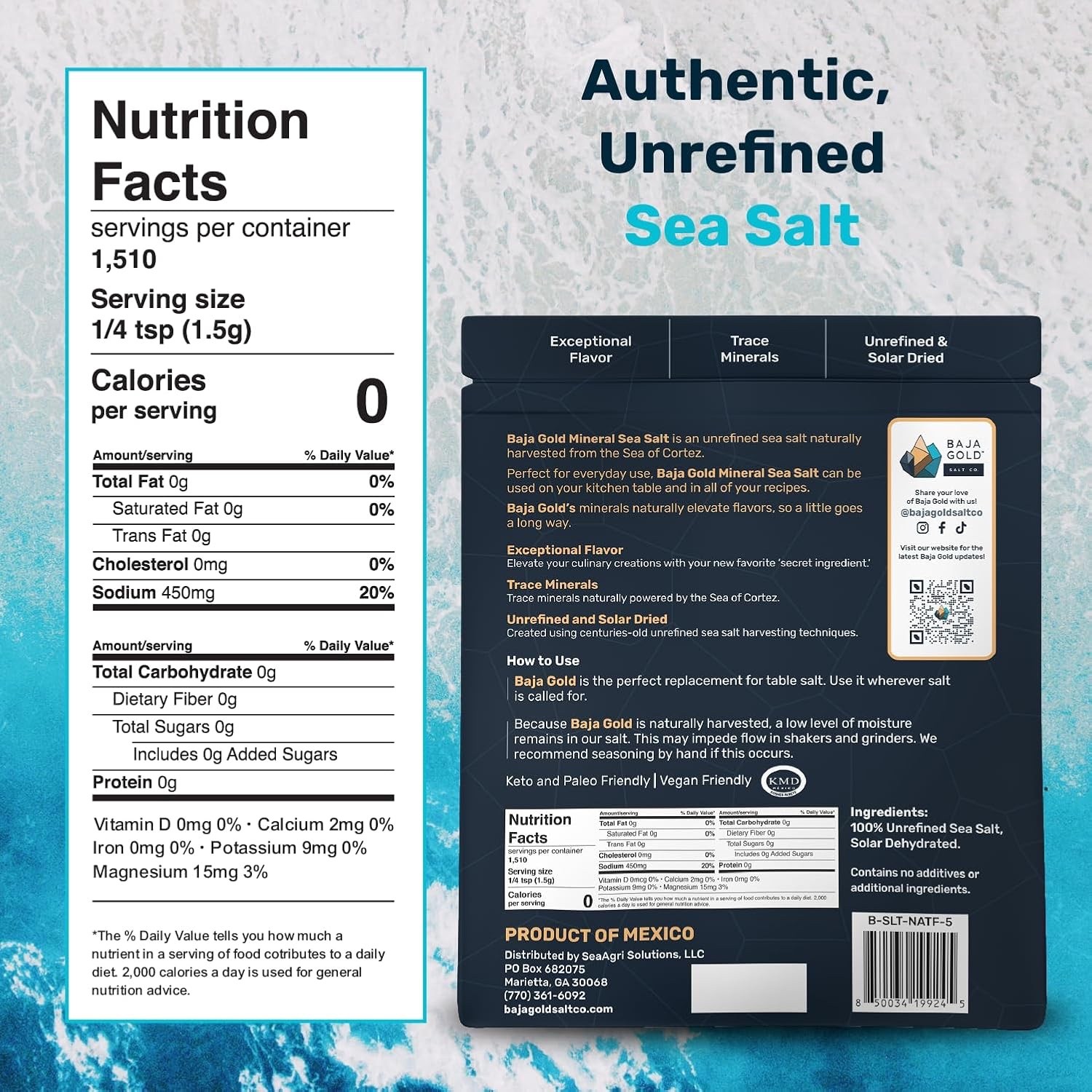 Baja Gold Signature Mineral Sea Salt – Recommended by Gary Brecka – Organic 5lb