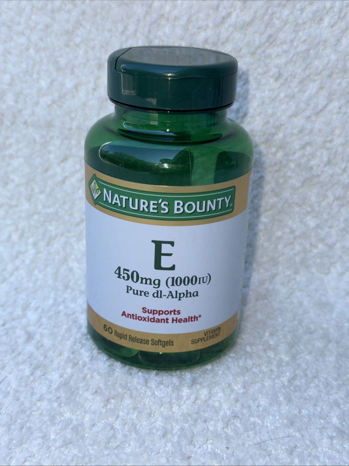 Nature’s Bounty Vitamin E 450 mg (1,000 Iu) 60 Softgels Expires 07/2028