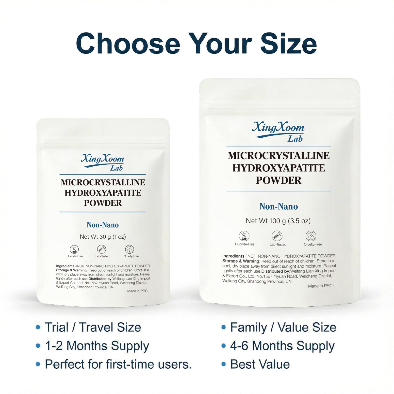 Natural Microcrystalline Hydroxyapatite Powder – Fluoride-Free Tooth Powder 100g