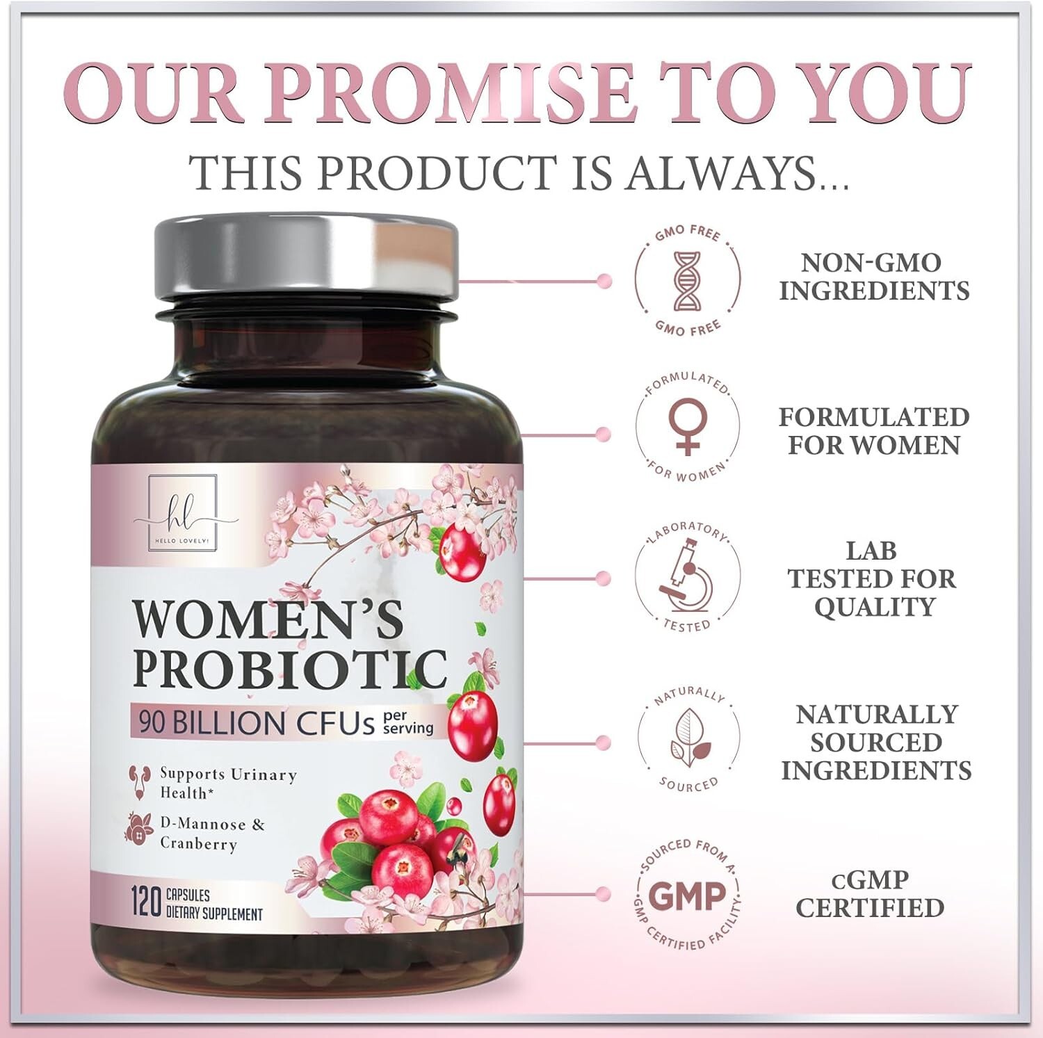 Probiotics for Women w/ Prebiotics – Digestive, Vaginal, Urinary & Immune Health