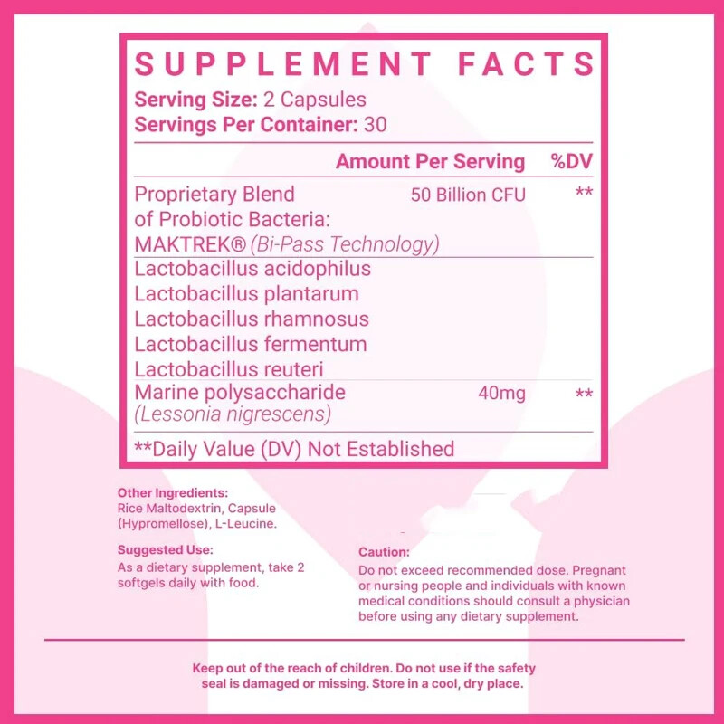 Female Probiotics Containing Prebiotics -50 Billion Colony Units 60 Capsules