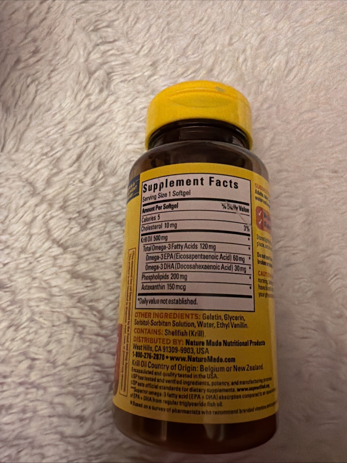 Nature Made Krill Oil with Astaxanthin 500 mg Omega-3 30 Softgels EXP 6/2027