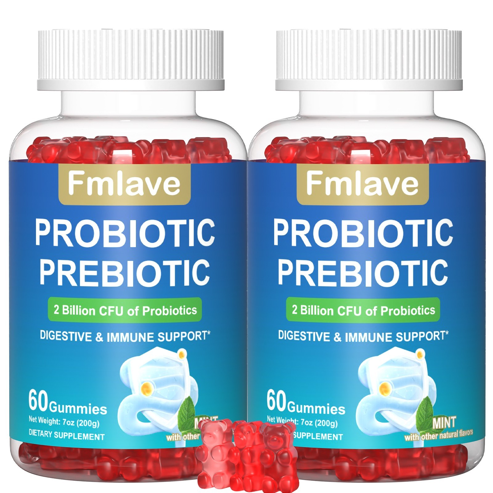 Digestive Advantage Daily Probiotics 120 Gummies EXP 2027, 2 Billion CFUs 2 Pack