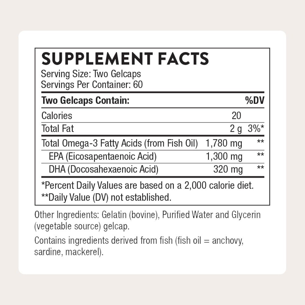 THORNE – Super EPA Pro -Omega-3 Fish Oil Supplement with EPA & DHA-120 Softgels
