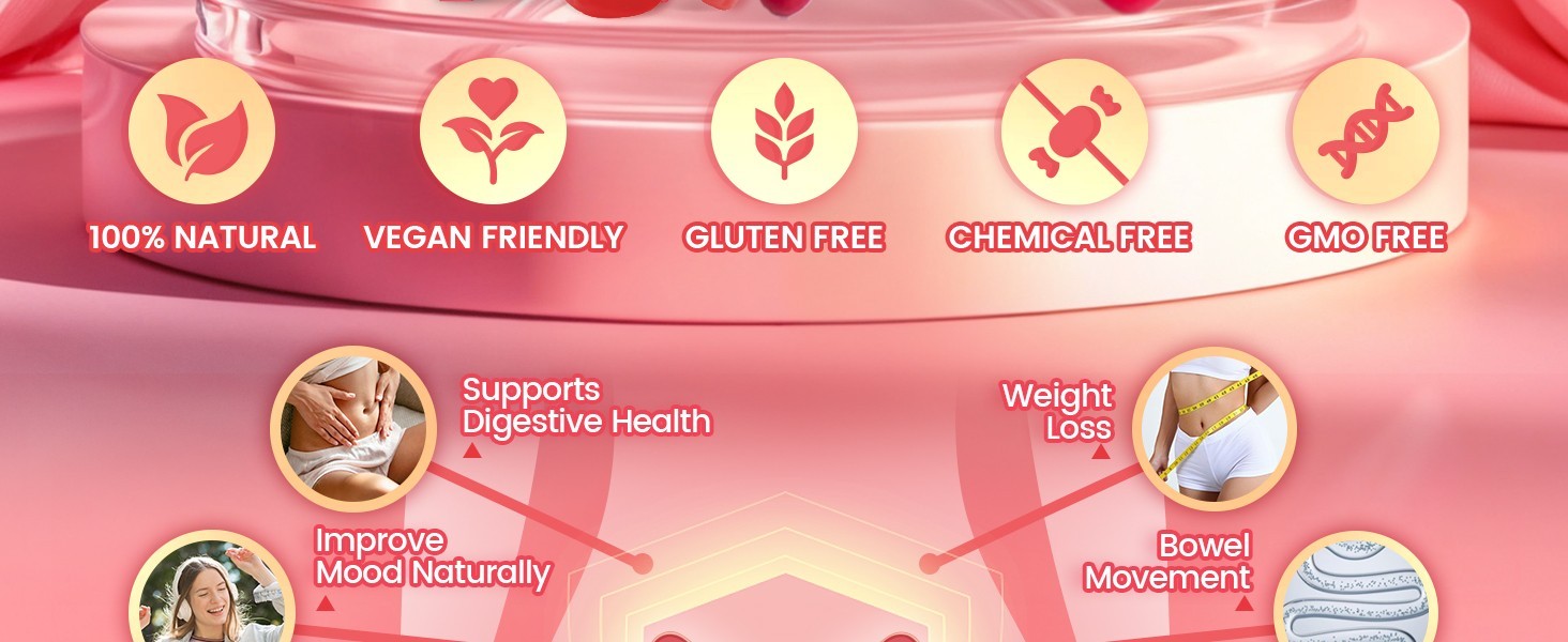 Vaginal Probiotics for Women, Feminine Balance pH Gummies 60pcs/1bag