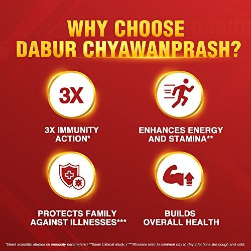 Dabur Red Chyawanprash 3X Immunity Action Herbal Paste Choose Size