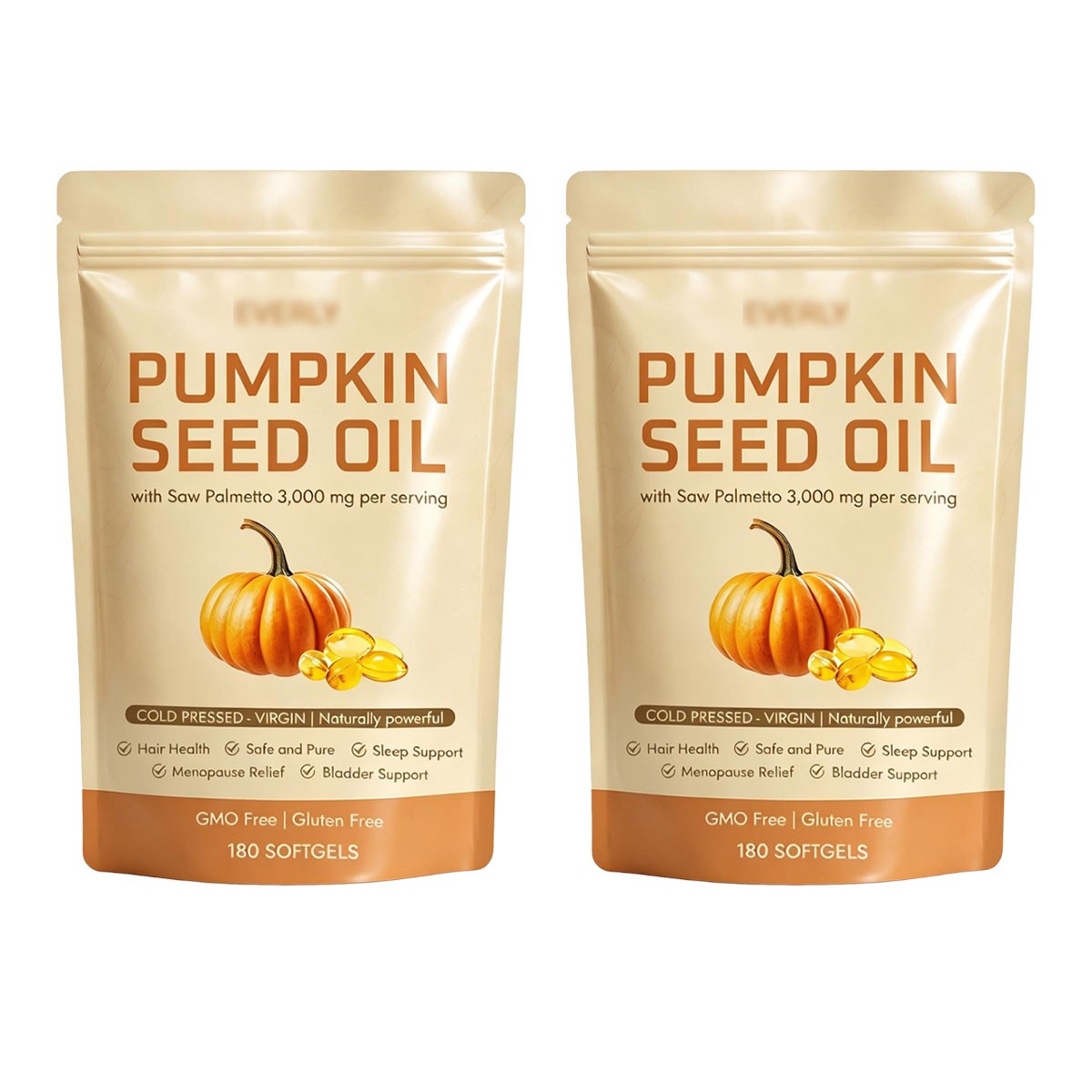 Pumpkin Seed Oil 3000mg Softgels | Cold Pressed Virgin | Saw Palmetto | 180Count
