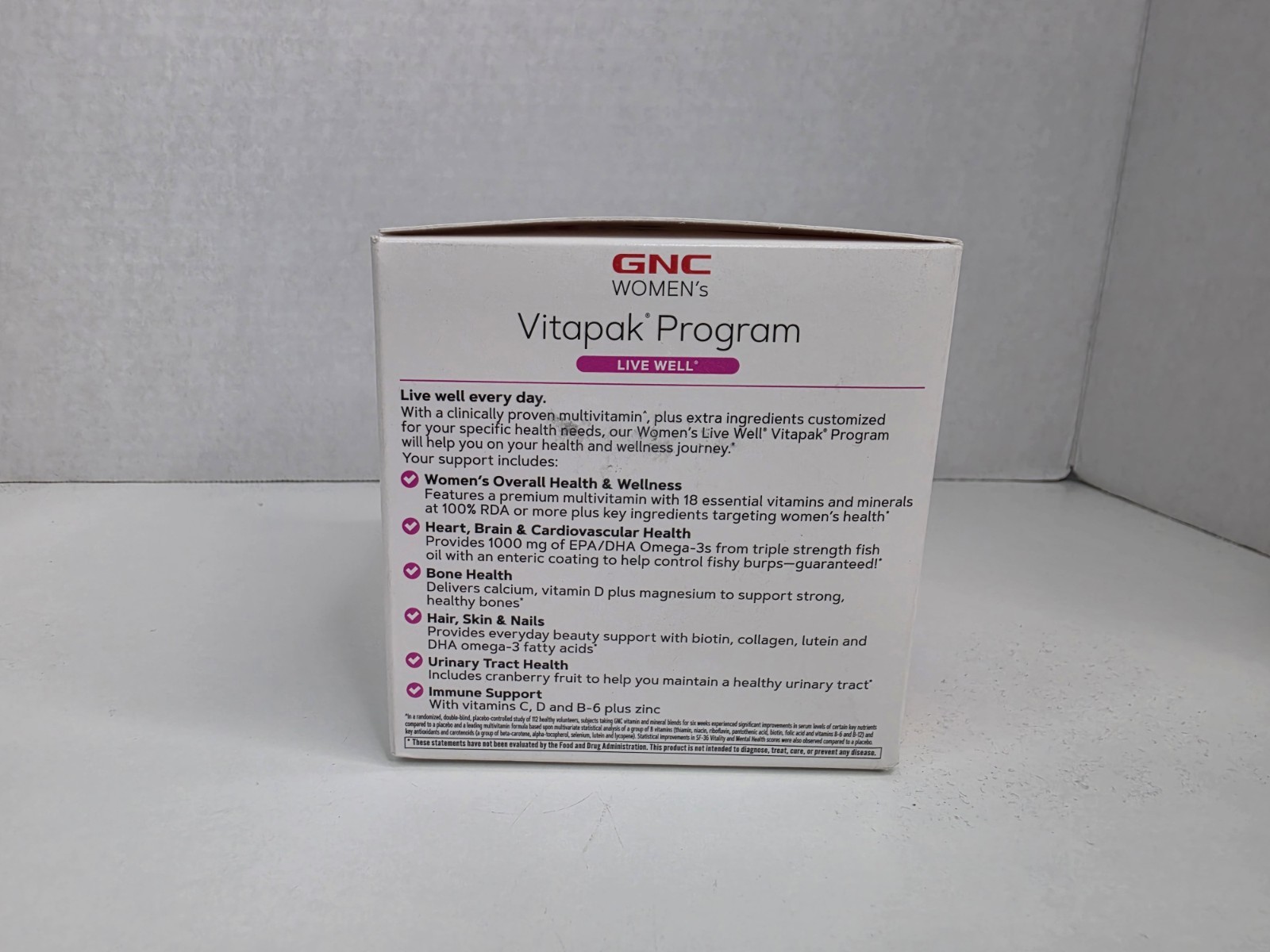 GNC Women’s Vitapak Program Live Well 30 Packs 30 Day Supply Multivitamin New