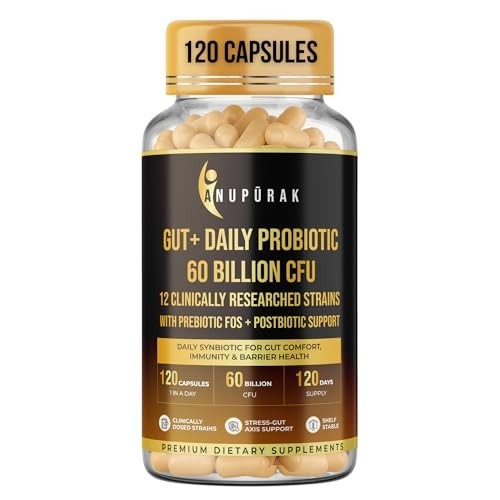 Anupurak Gut Daily Probiotic 60 Billion CFU 120 Capsules 120 Days Free Ship