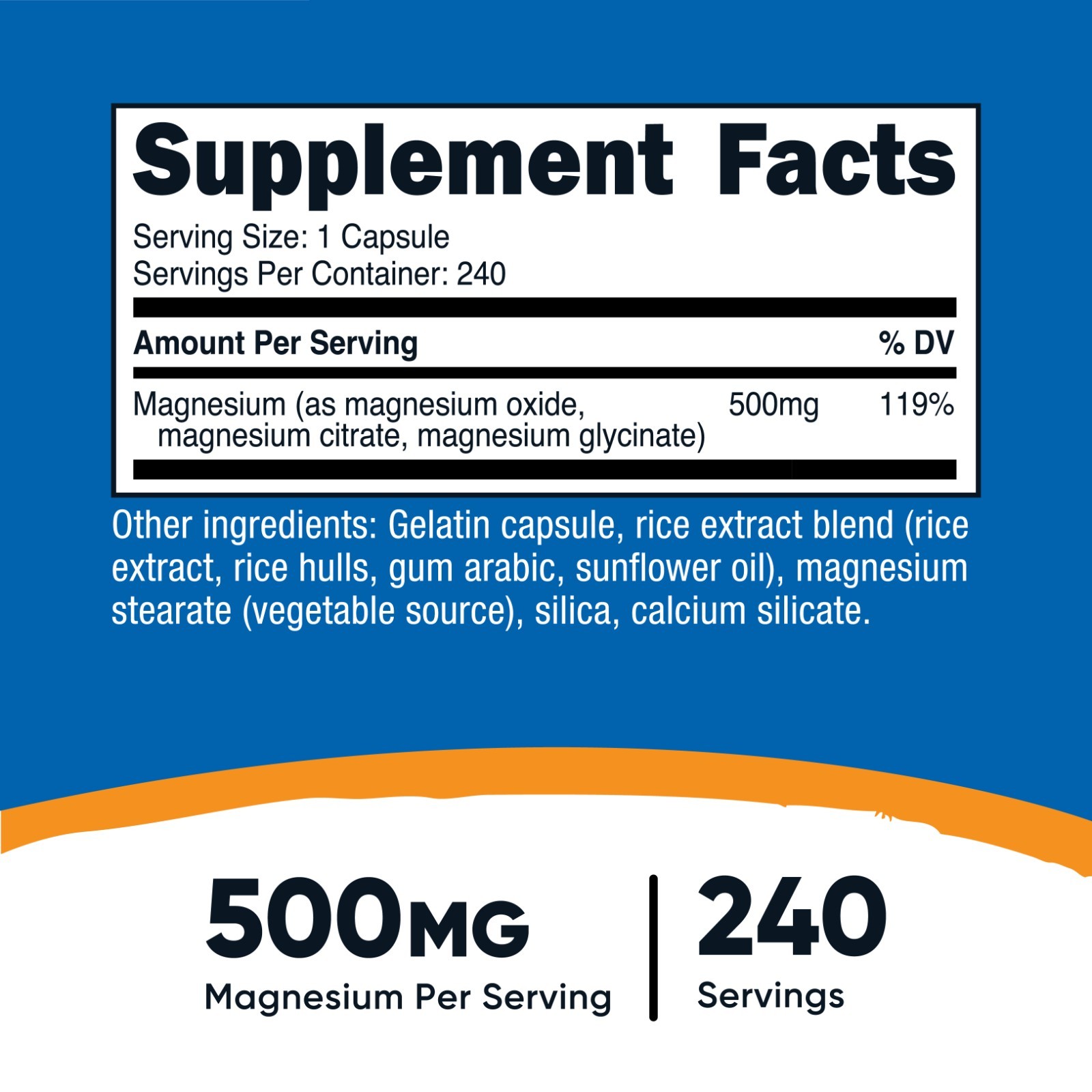 Nutricost Magnesium Complex 500mg, 240 Capsules – Gluten Free and Non-GMO