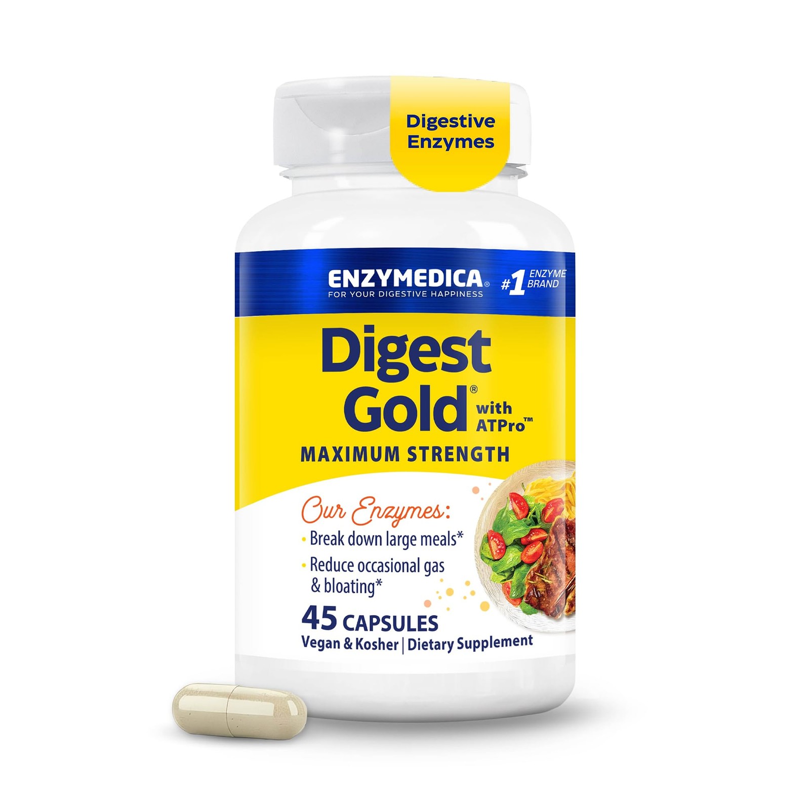 Digest Gold – Digestive Enzyme Supplement for Women & Men, Enzyme Capsules fo…