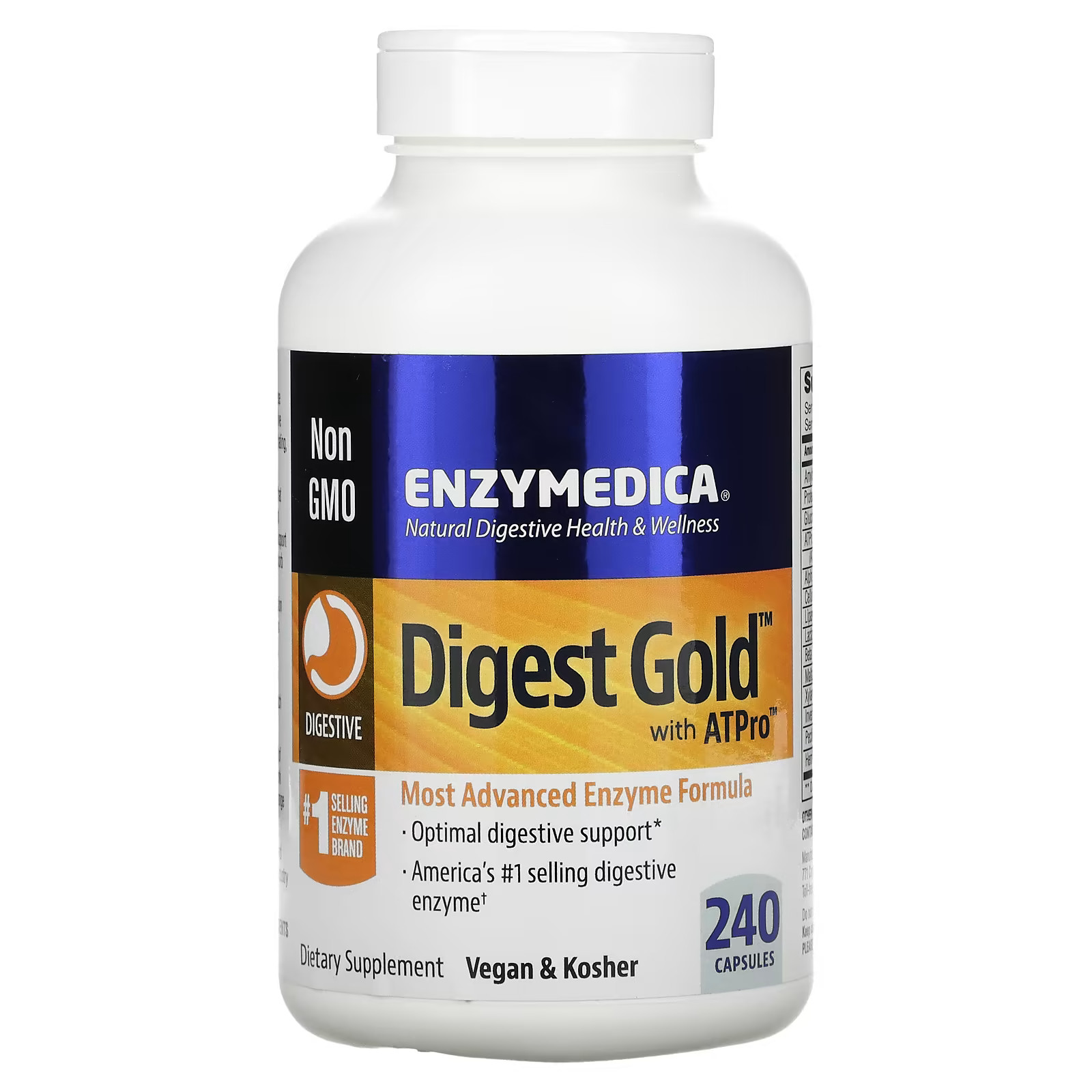 2 X Enzymedica, Digest Gold� with ATPro�, Maximum Strength, 240 Capsules