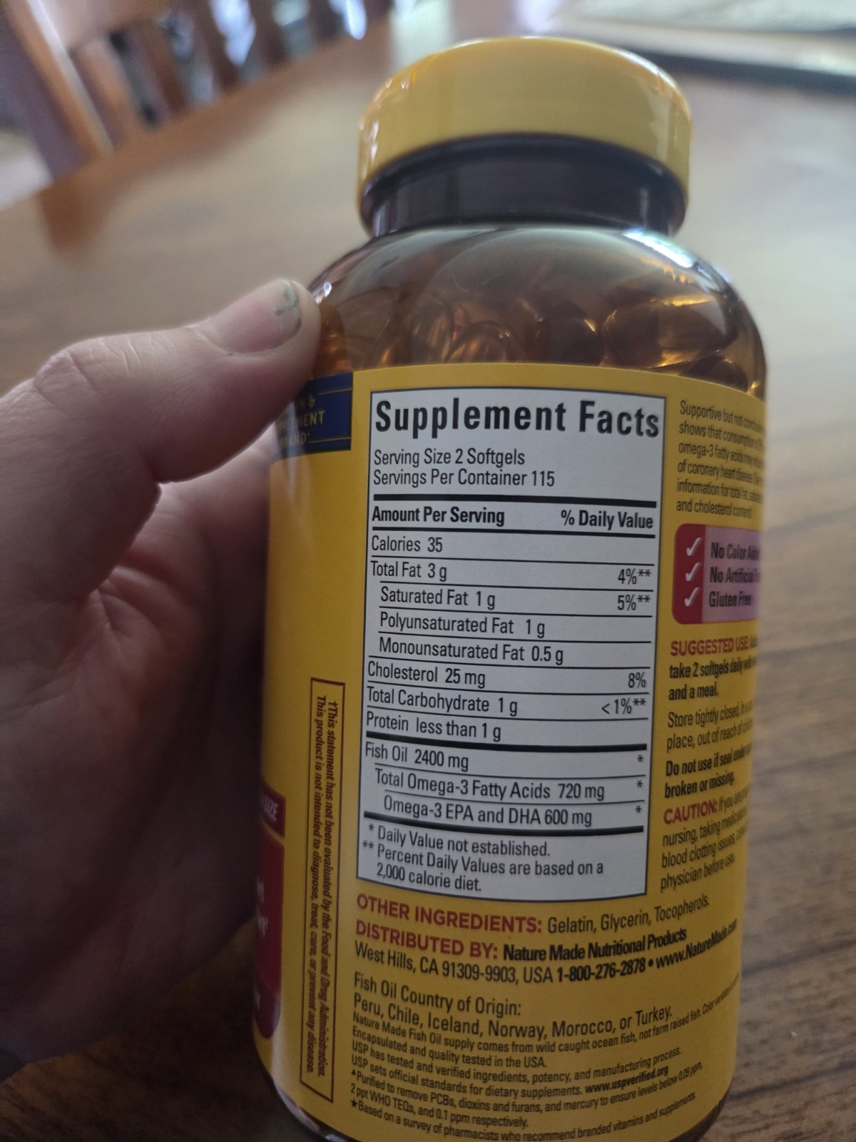 Nature Made Fish Oil Softgels, 1200 MG 360 MG Omega-3, 230, Mega Sealed