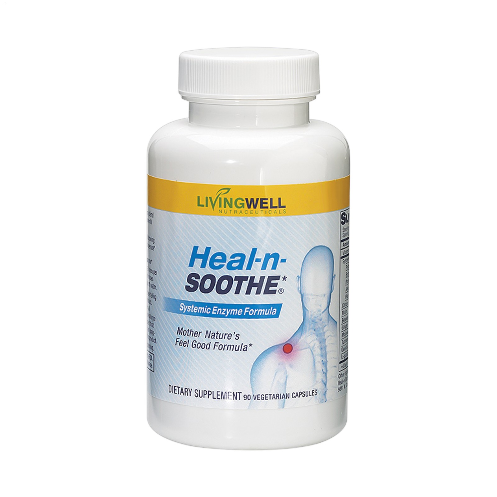 .HEAL-N-SOOTHE Anti Dietary Inflammatory Supplement Enzyme Proteolytic 90 Count~