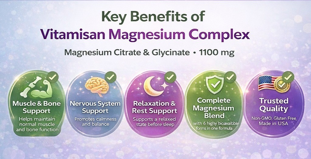 Magnesium Complex & Essential Magnesium Supplement 1100 mg support fitness 140