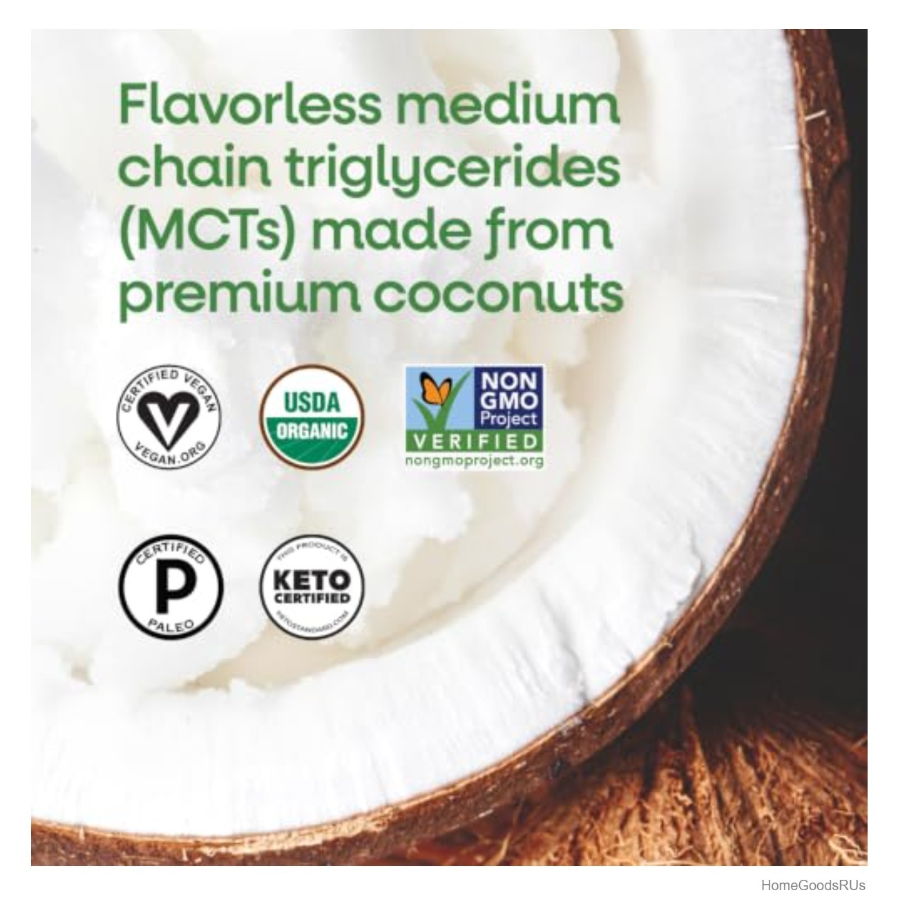 Organic MCT Oil 30 Fl Oz Coconut Keto Paleo C8 C10 14g Per Serving Unflavored