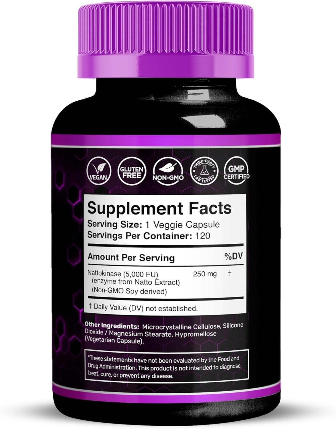 Nattokinase Supplement Capsules 5000 FU, Third-Party Tested Nattokinase – Enz…