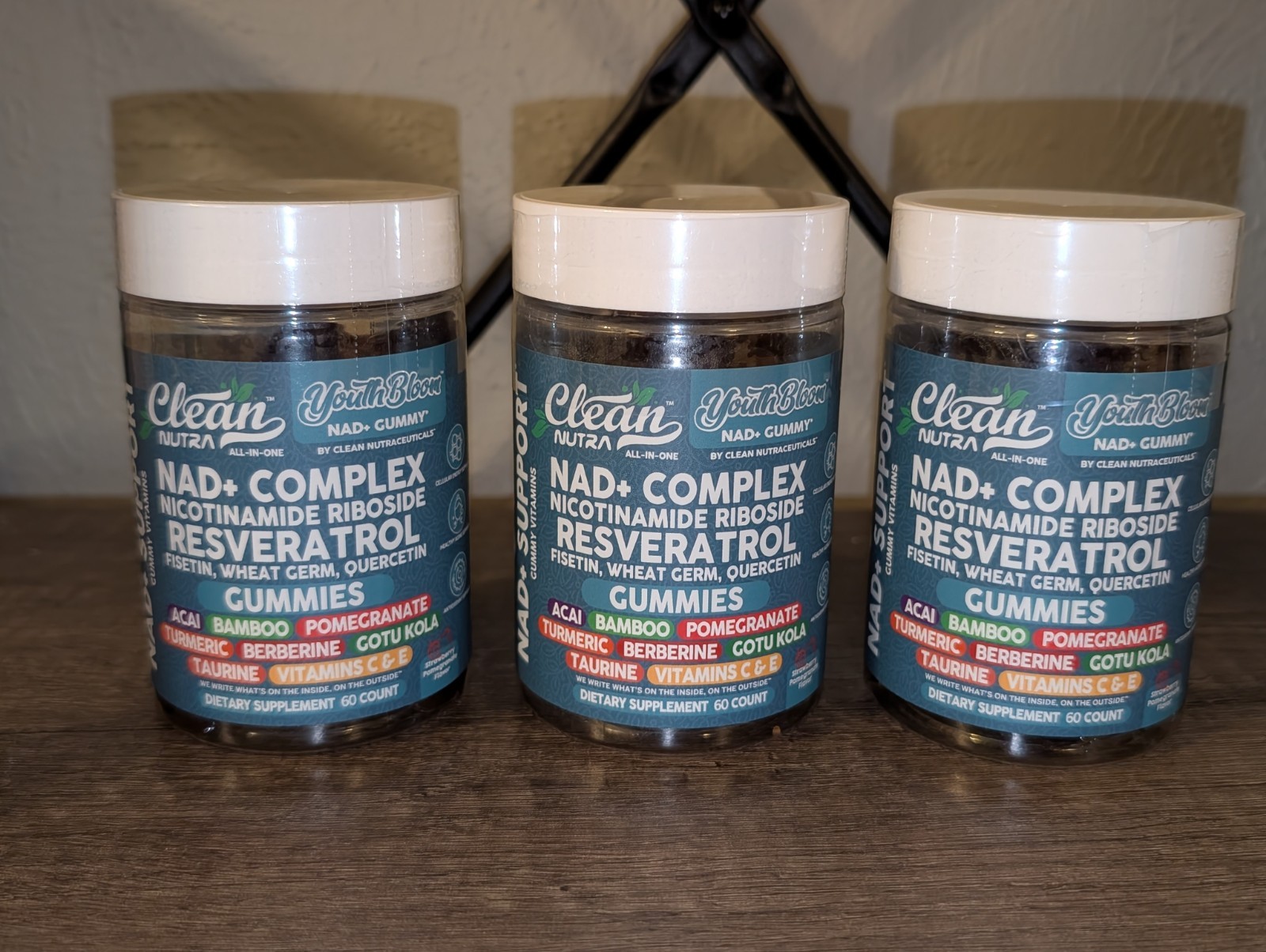 NEW Clean Nutra NAD+ YouthBloom Gummy Multivitamin 60 Count Pack Of 3 Bottles