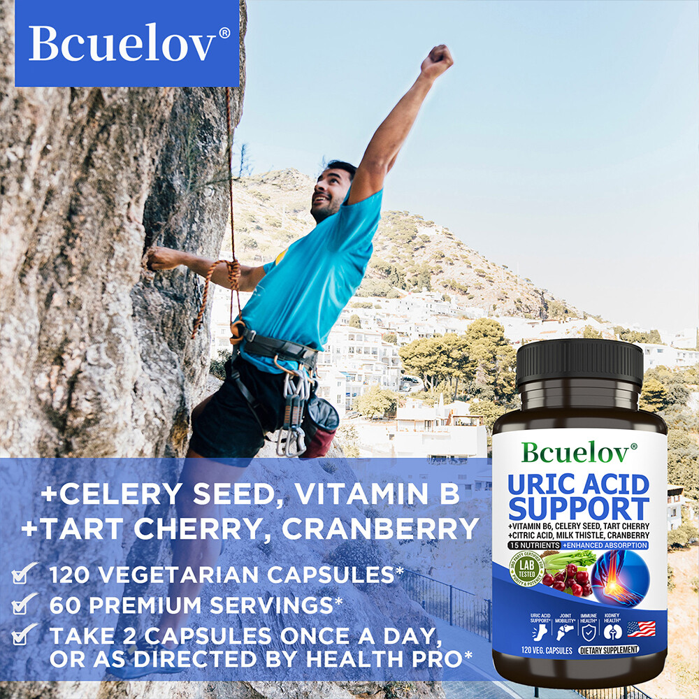 Uric Acid Gout Cleanse Supplement Tart Cherry Joint Pain Cardiovascular Disease