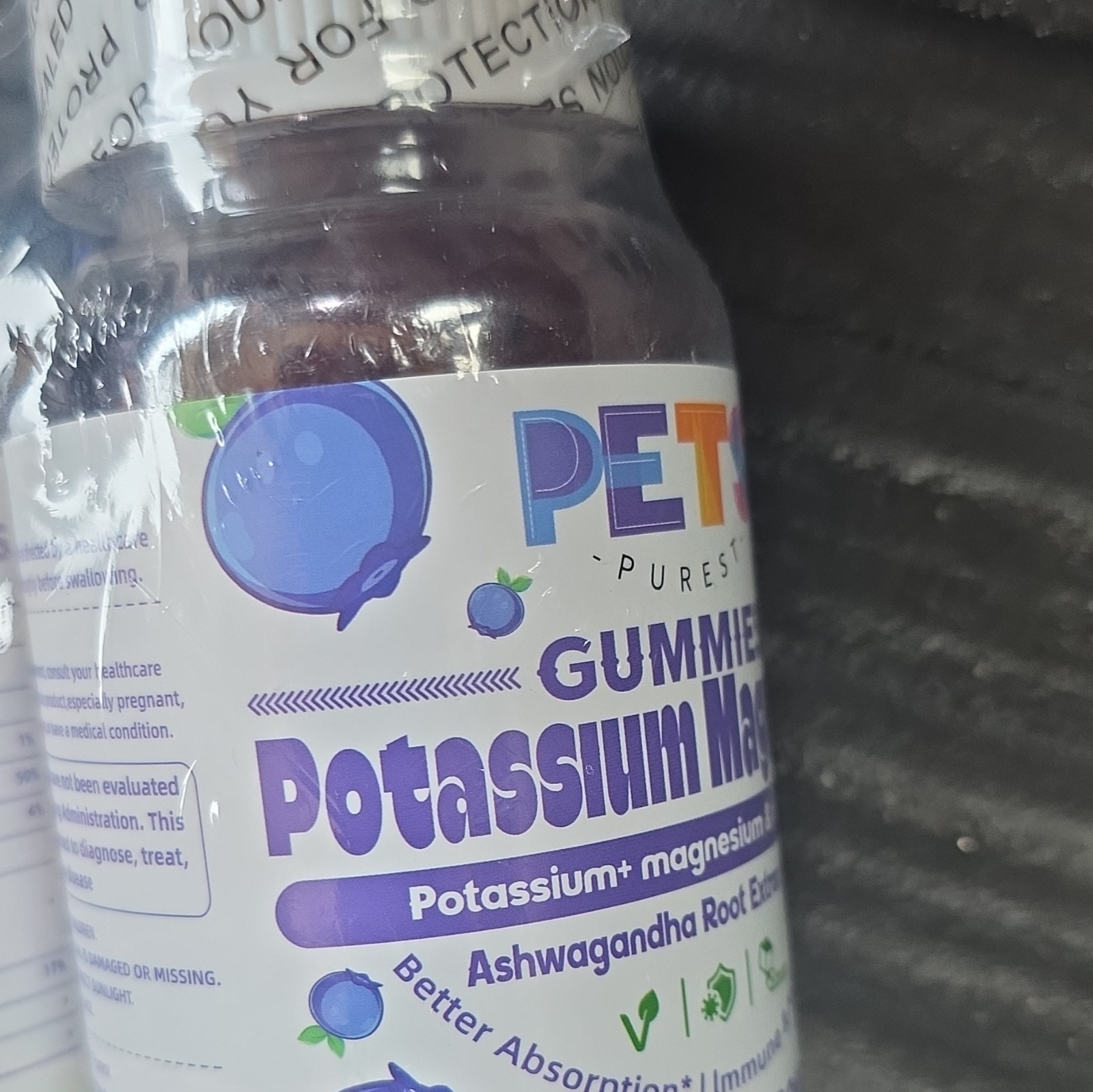 2 Pack Potassium Magnesium Gummies with Potassium Ctrate 200 mg, Magnesium…