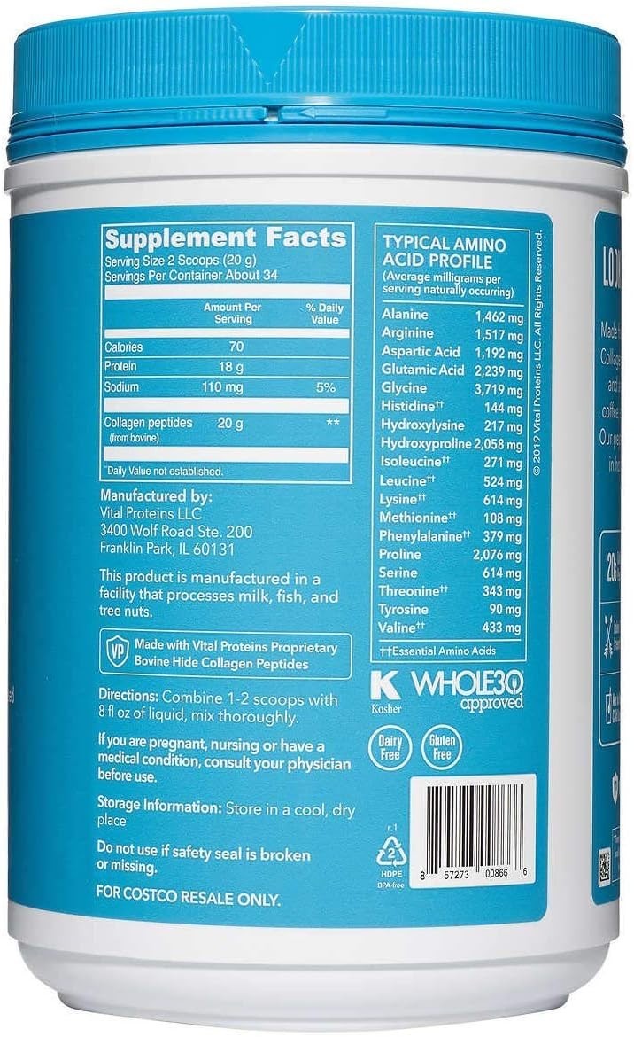 Vital Proteins Collagen Peptides Powder Unflavored 24 oz Expires 2029