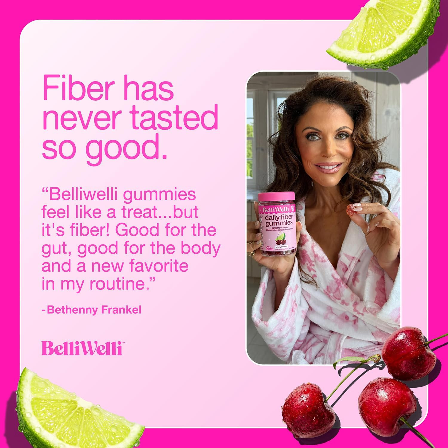 Belli Welli Fiber 4-in-1 Fiber Gummies Supplement with Added Probiotics, Collage