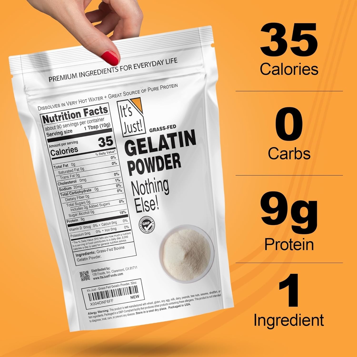 Heavy Metal Tested Gelatin Powder 2lb – Ideal for Healthy Recipes & Keto Diets