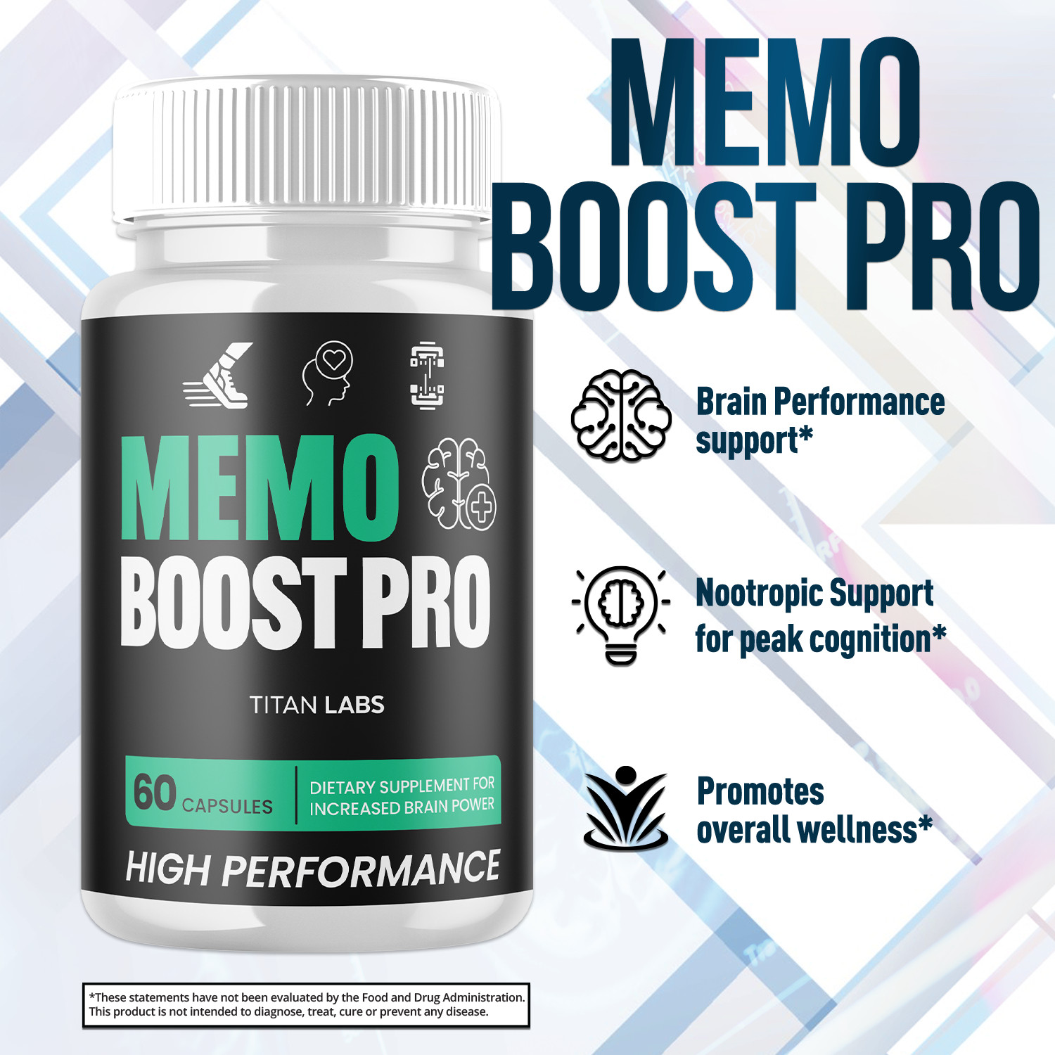 (5 Pack) Memo Boost Pro Nootropic Natural Brain Support MemoBoostPro 300 Capsule