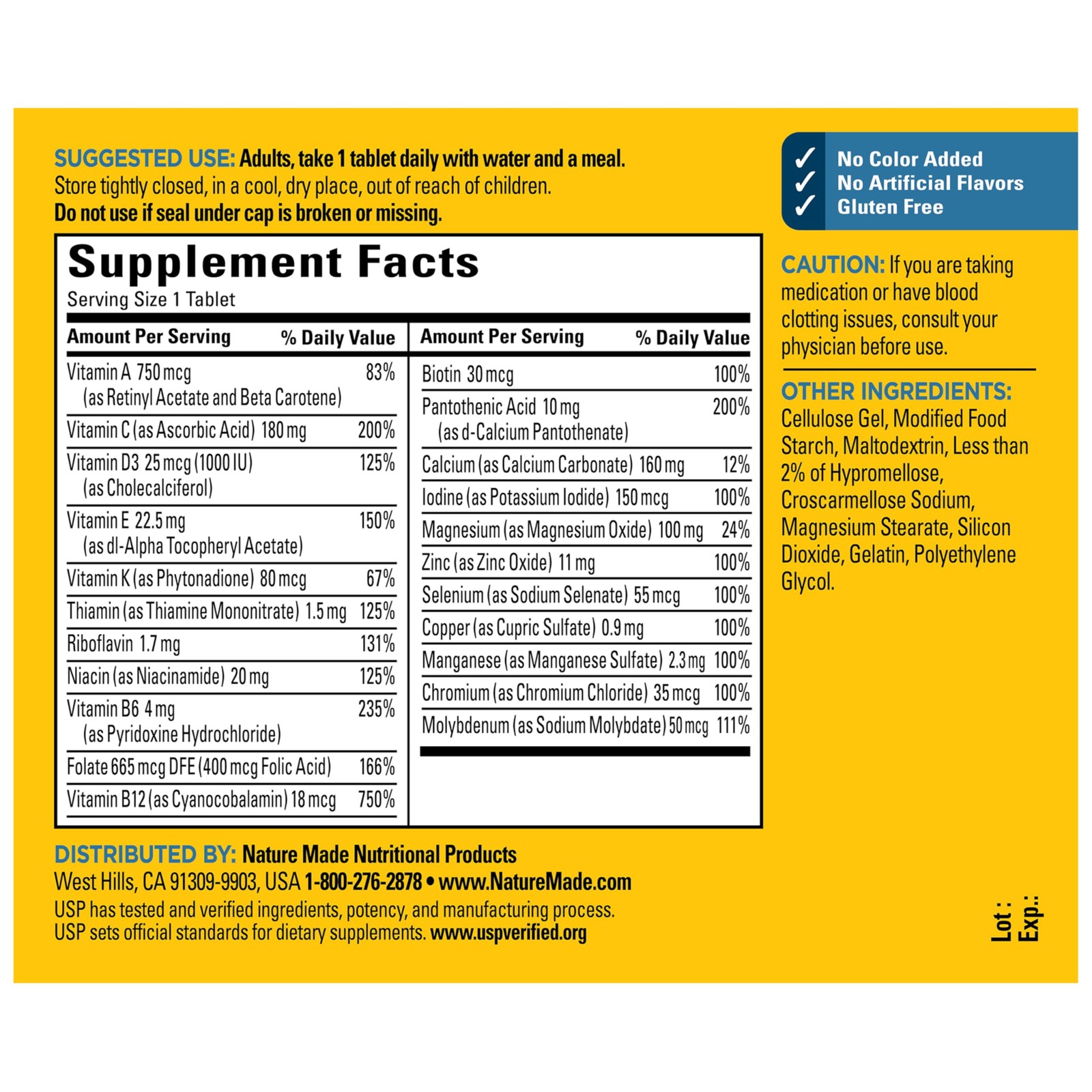 Nature Made Multivitamin for Him, Mens 90 Count (Pack of 1), Multi