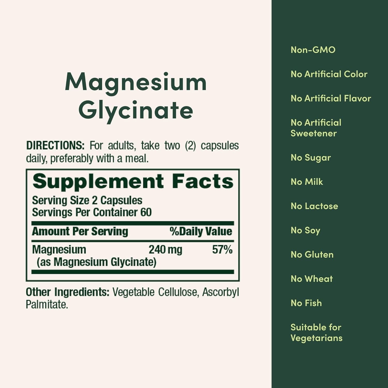 Nature’s Bounty High Absorption Magnesium Glycinate 240 mg, 120 Capsules