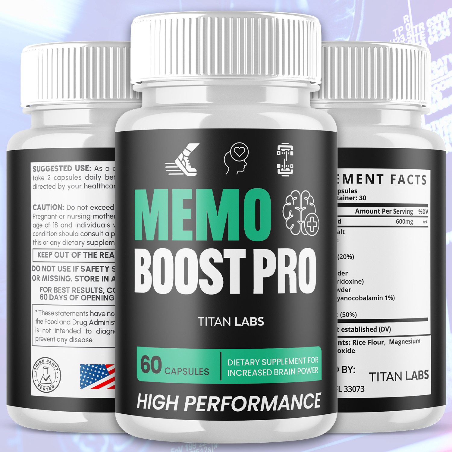 (5 Pack) Memo Boost Pro Nootropic Natural Brain Support MemoBoostPro 300 Capsule