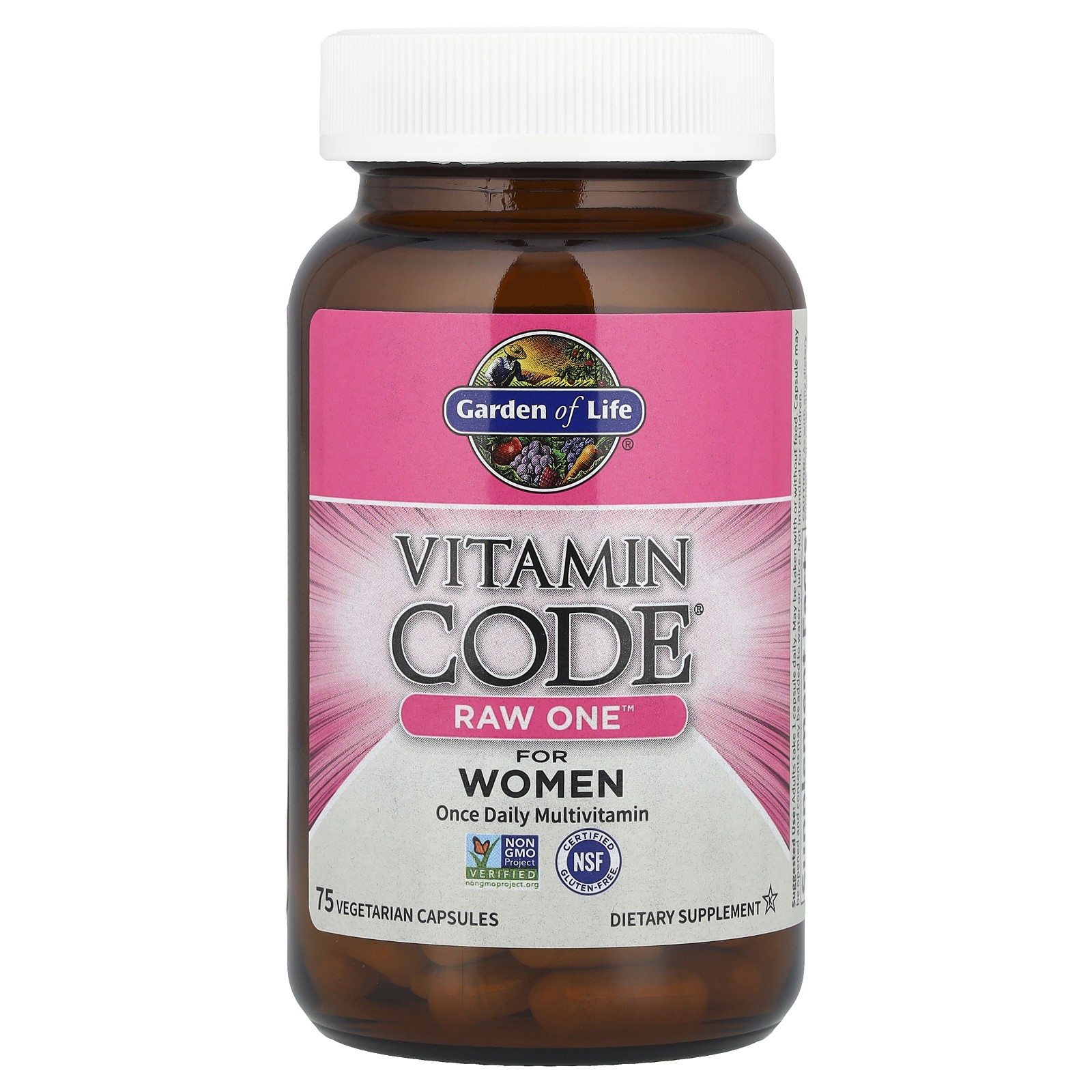 Vitamin Code, RAW One, Once Daily Multivitamin for Women, 75 Vegetarian Capsules