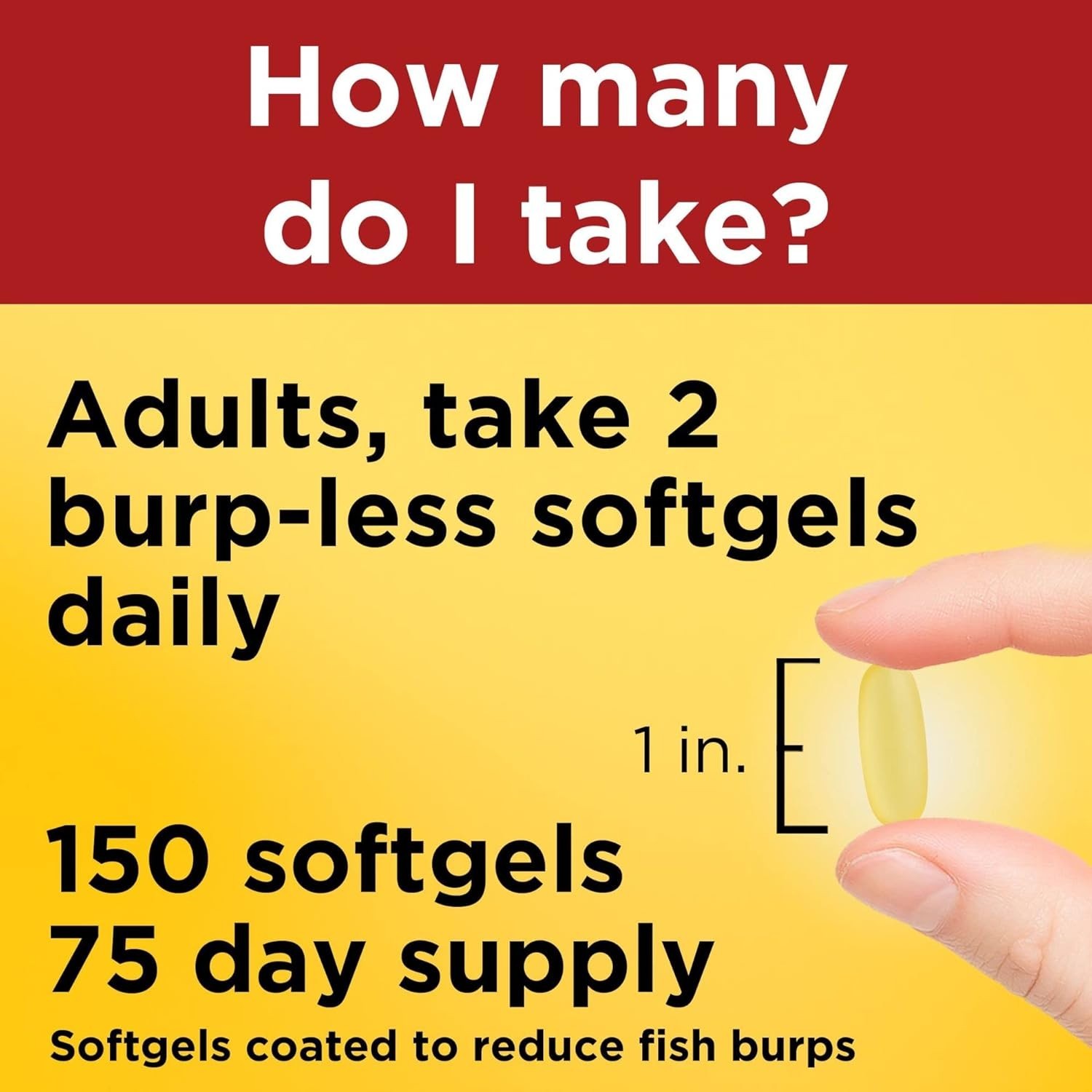 Heart Wellness Omega 3 Fish Oil Softgels – 1000mg, 150 Count Daily Support
