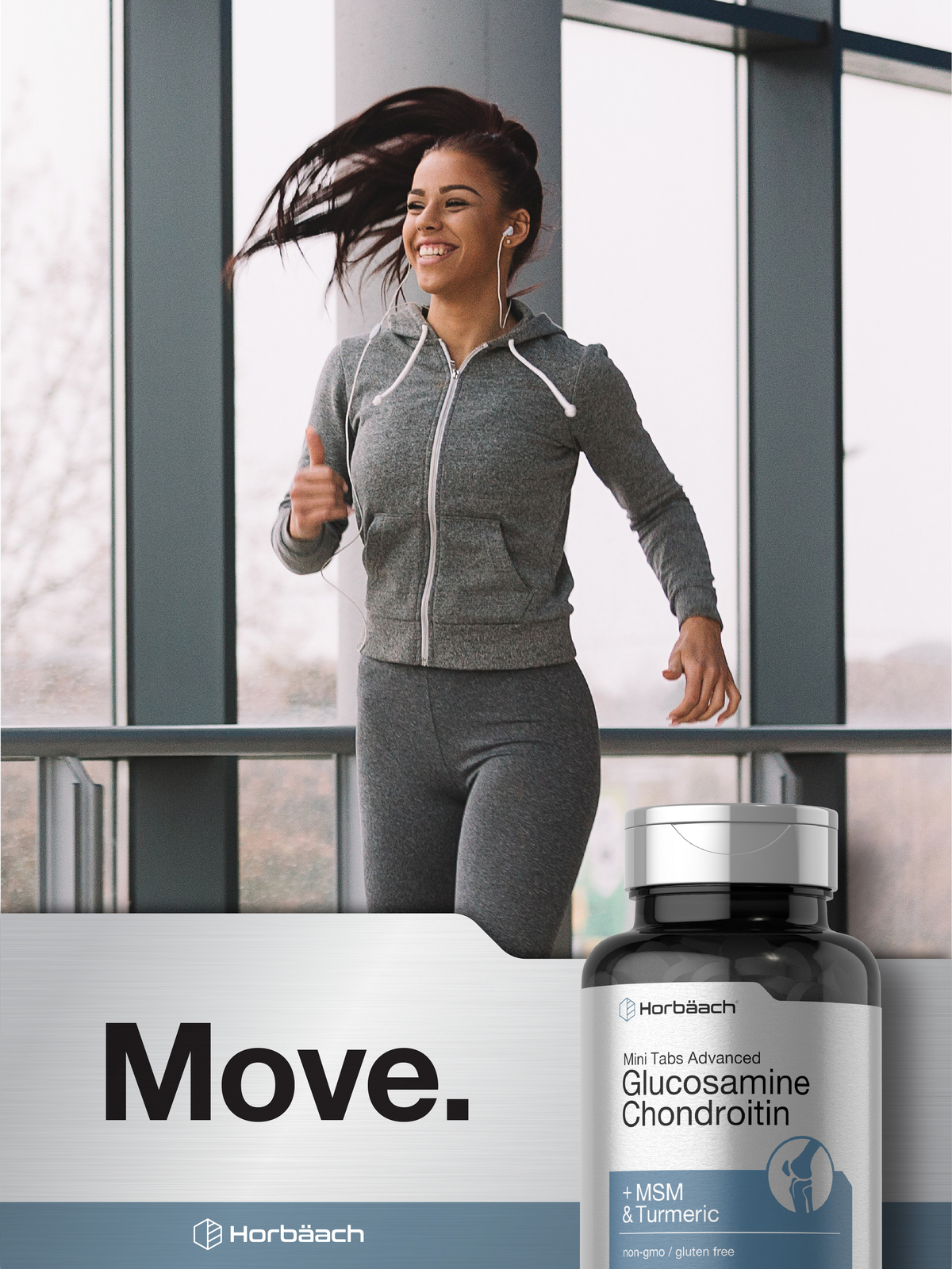 Glucosamine Chondroitin MSM Plus Turmeric | 360 Tablets | Non-GMO | by Horbaach