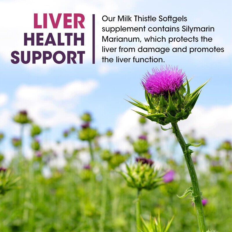 Milk Thistle (Silymarin) Extract 1050 mg liver cleanser liver detox cardio vegan
